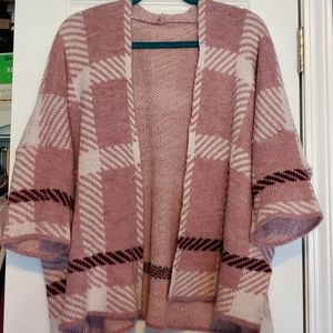 Pink plaid cardigan